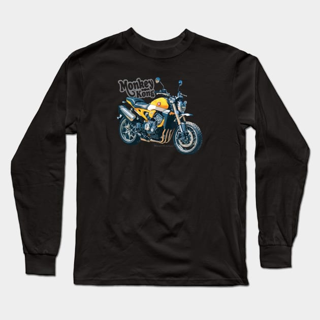 Honda CB1000R Monkey Kong 19 yellow, s Long Sleeve T-Shirt by MessyHighway
